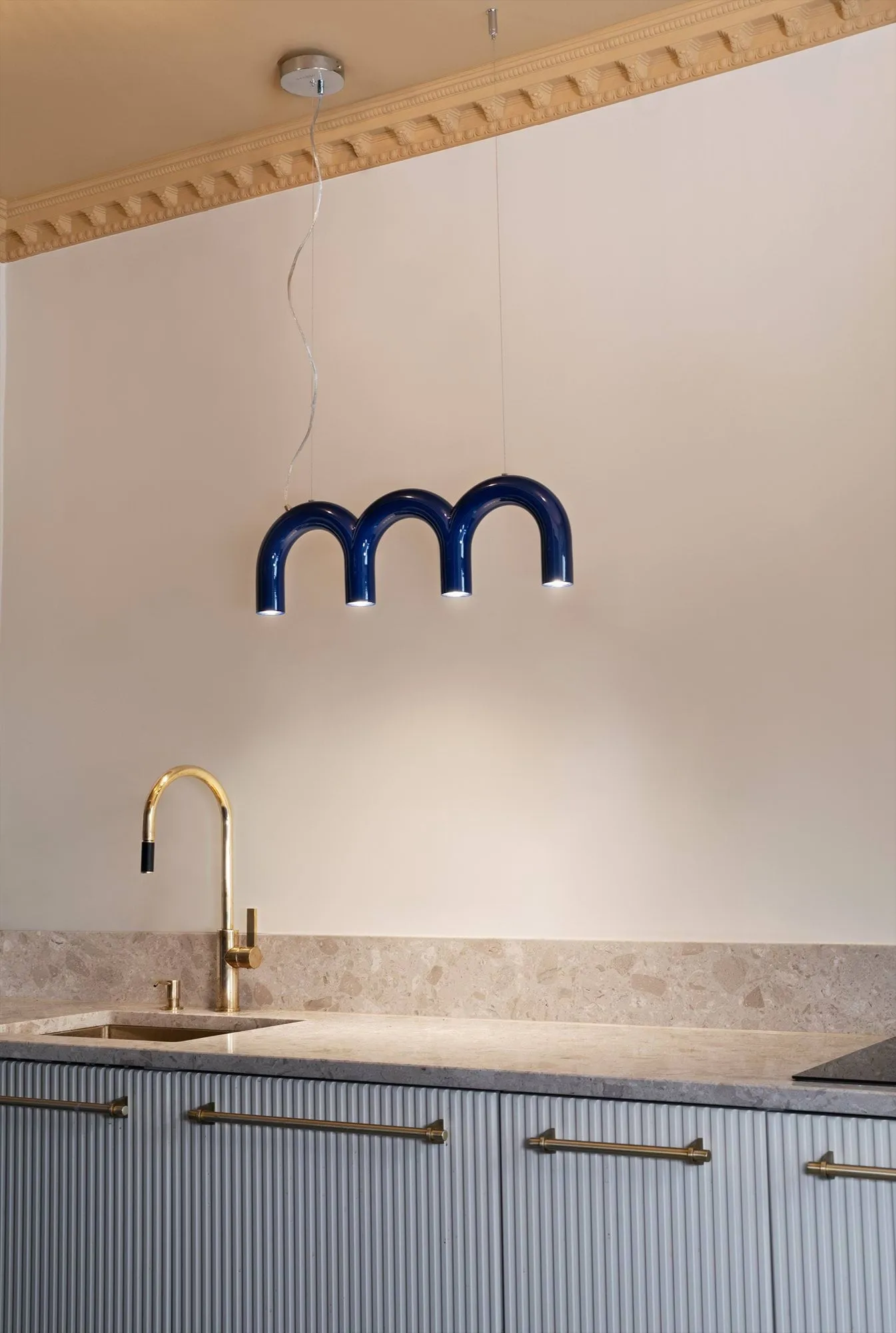 Arch 트리플 펜던트 조명, Blue, 65.6 cm Oblure | 오블러