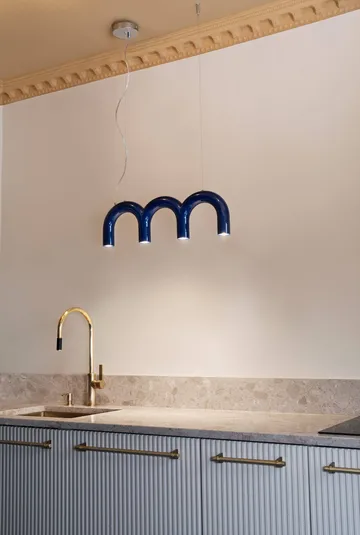 Arch 트리플 펜던트 조명 - Blue, 65.6 cm - Oblure | 오블러