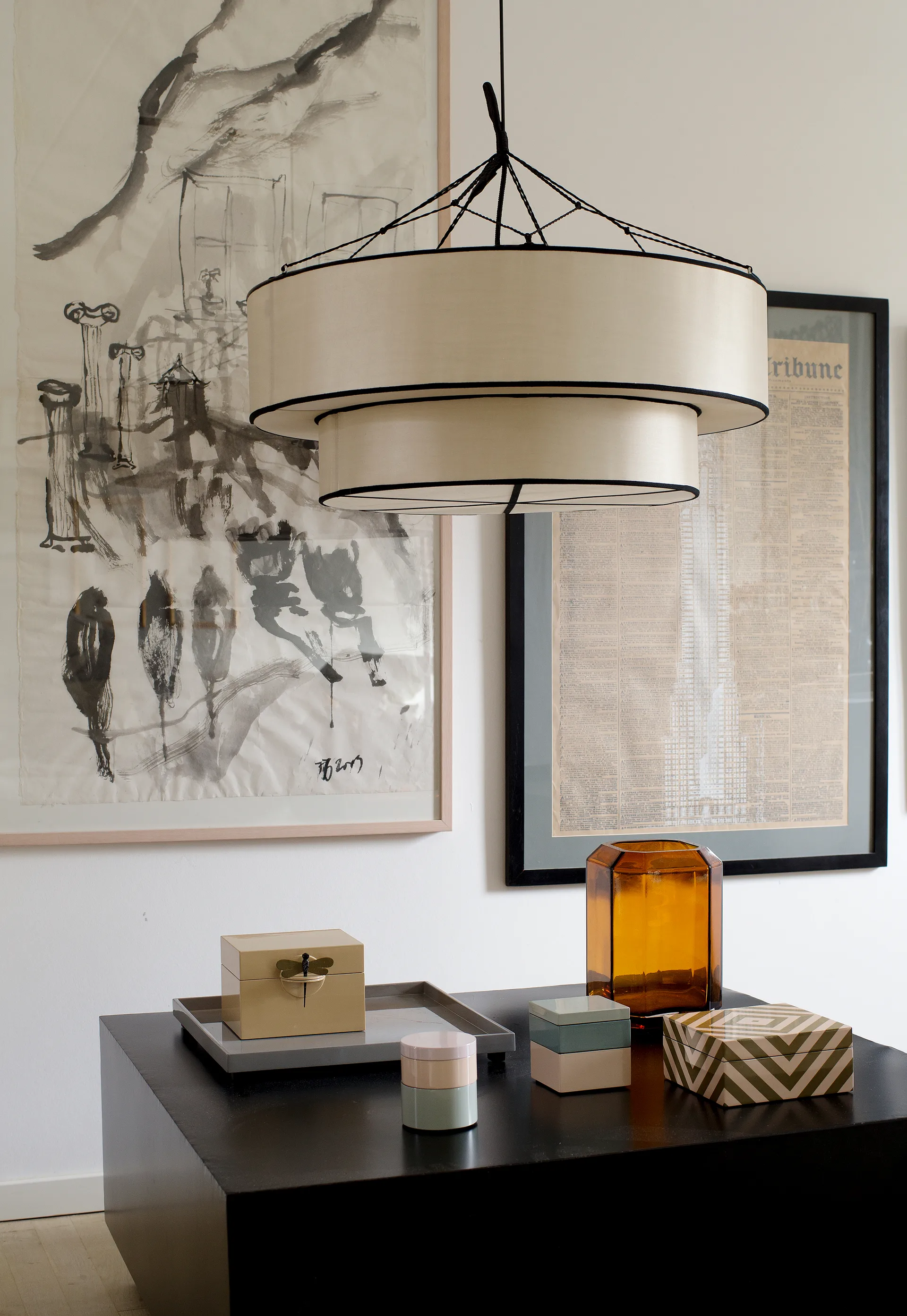 인도차이나 클래식 모자 전등갓, Kit-black Oi Soi Oi