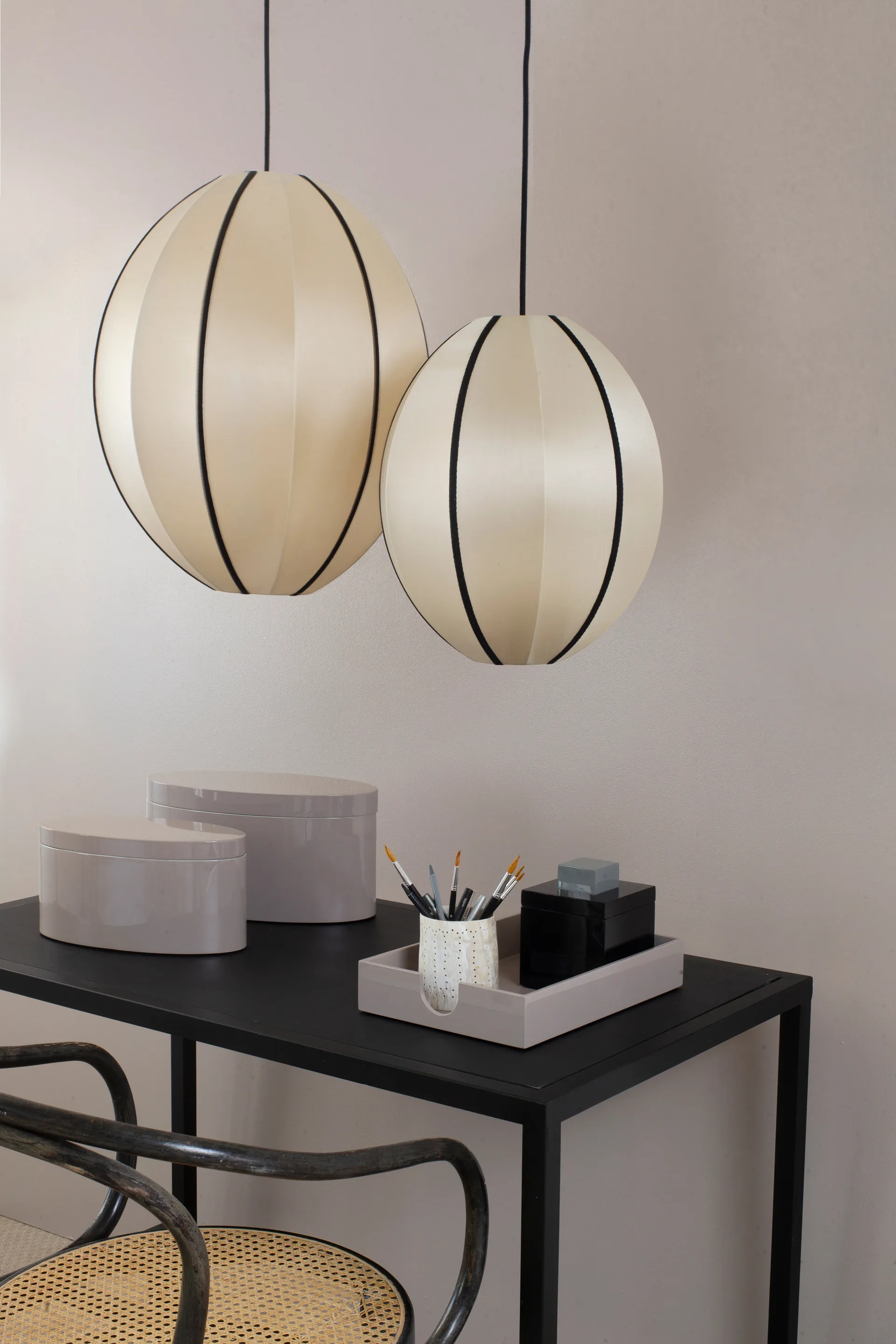 인도차이나 클래식 오벌 전등갓 S, Kit-black Oi Soi Oi