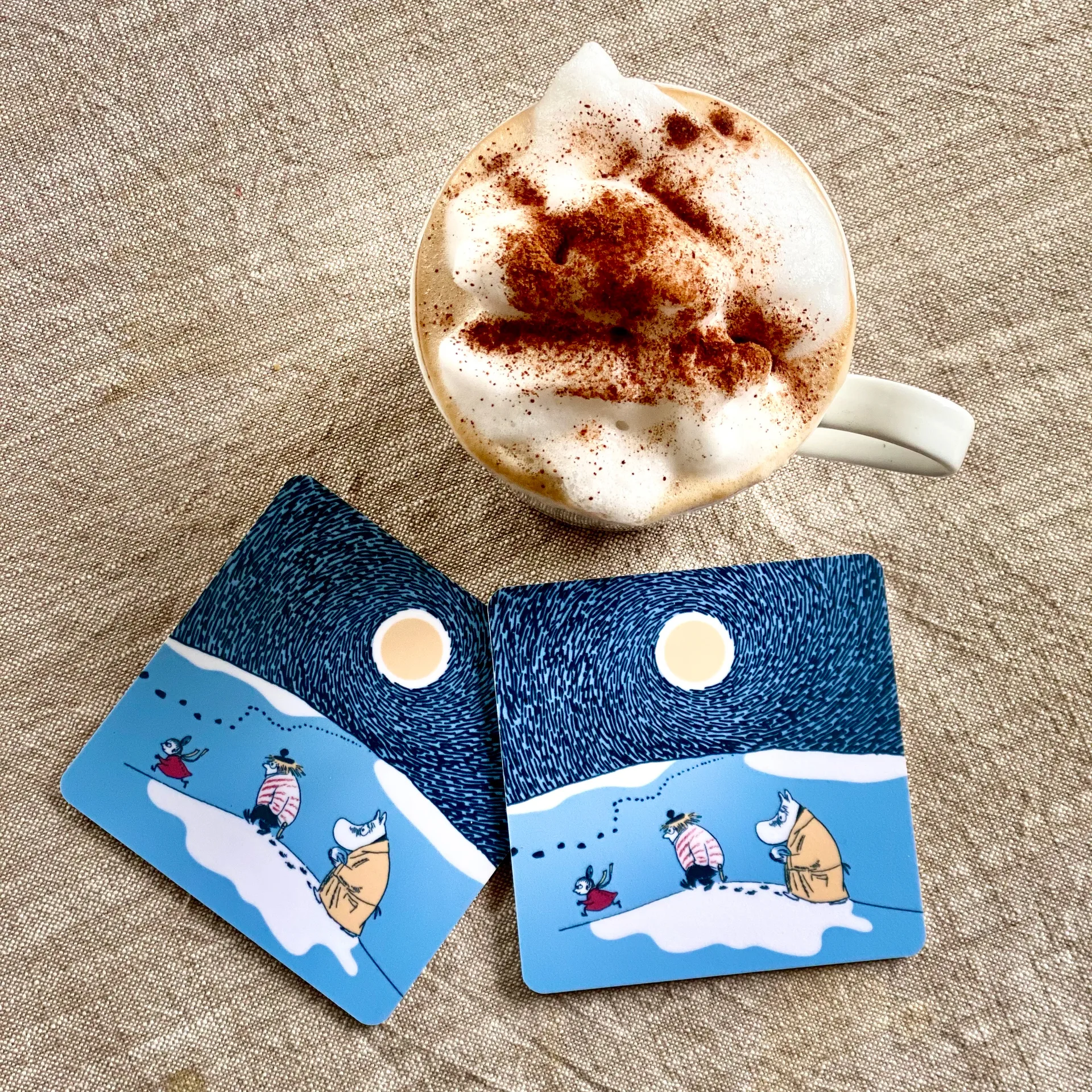 스노우 문라이트 코스터 윈터 2021 4개 세트, 9x9 cm Opto Design | 옵토디자인