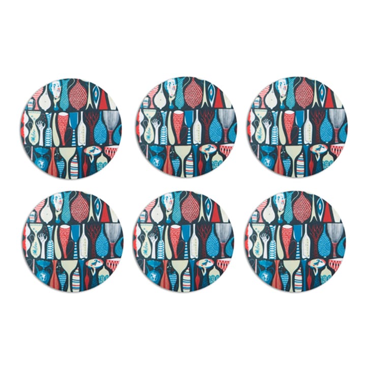 Pottery coaster 6-pack 포터리 코스터 - red-blue - Opto Design | 옵토디자인