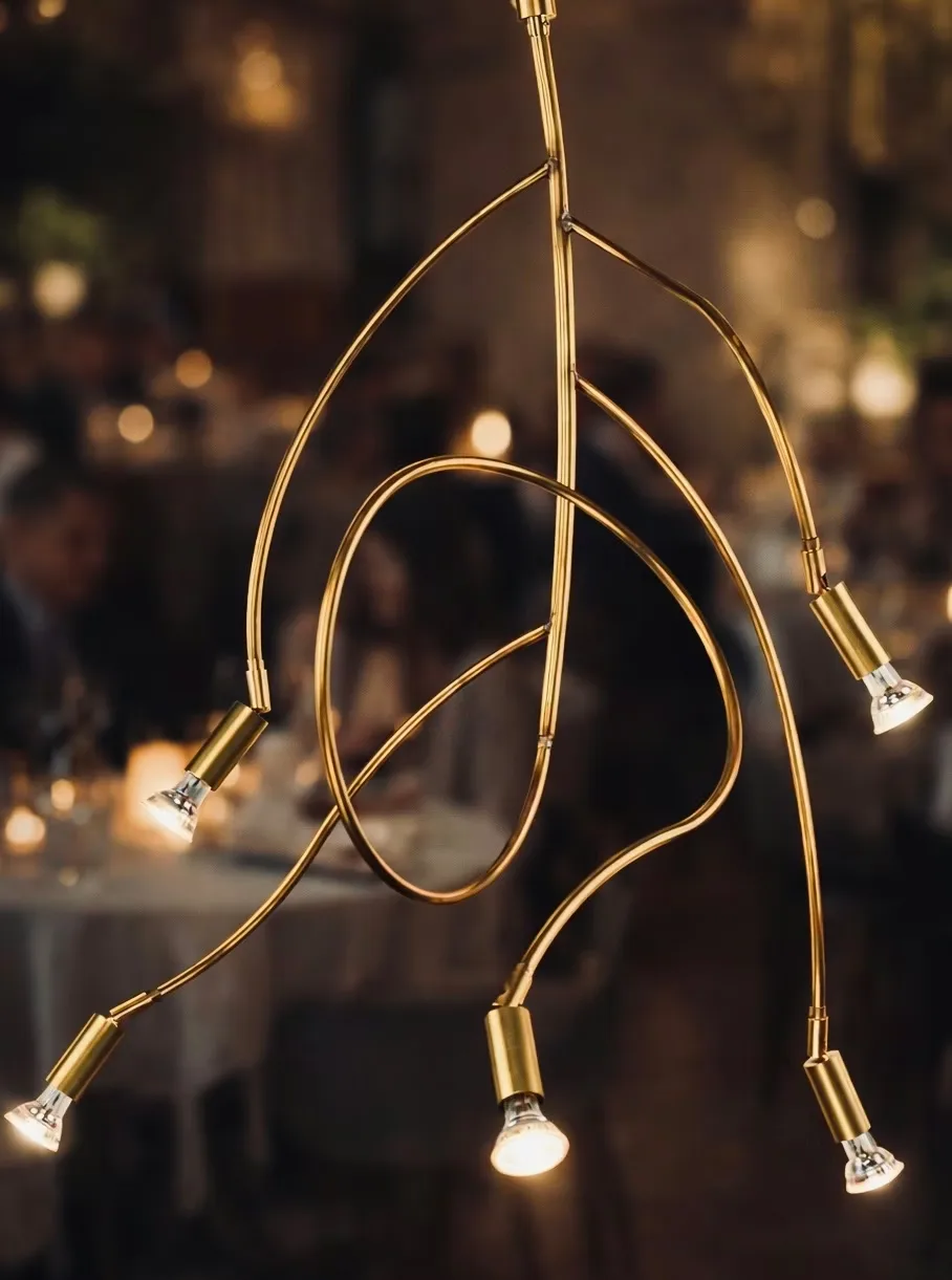 란카 5 천장 조명, Raw Brass Örsjö Belysning | 올쇼 베리스닝