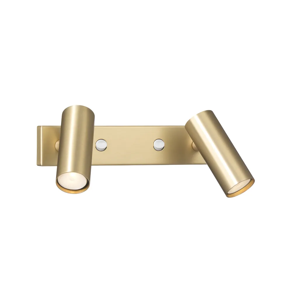 퍽 더블 벽 조명, Brass matte, led Örsjö Belysning | 올쇼 베리스닝