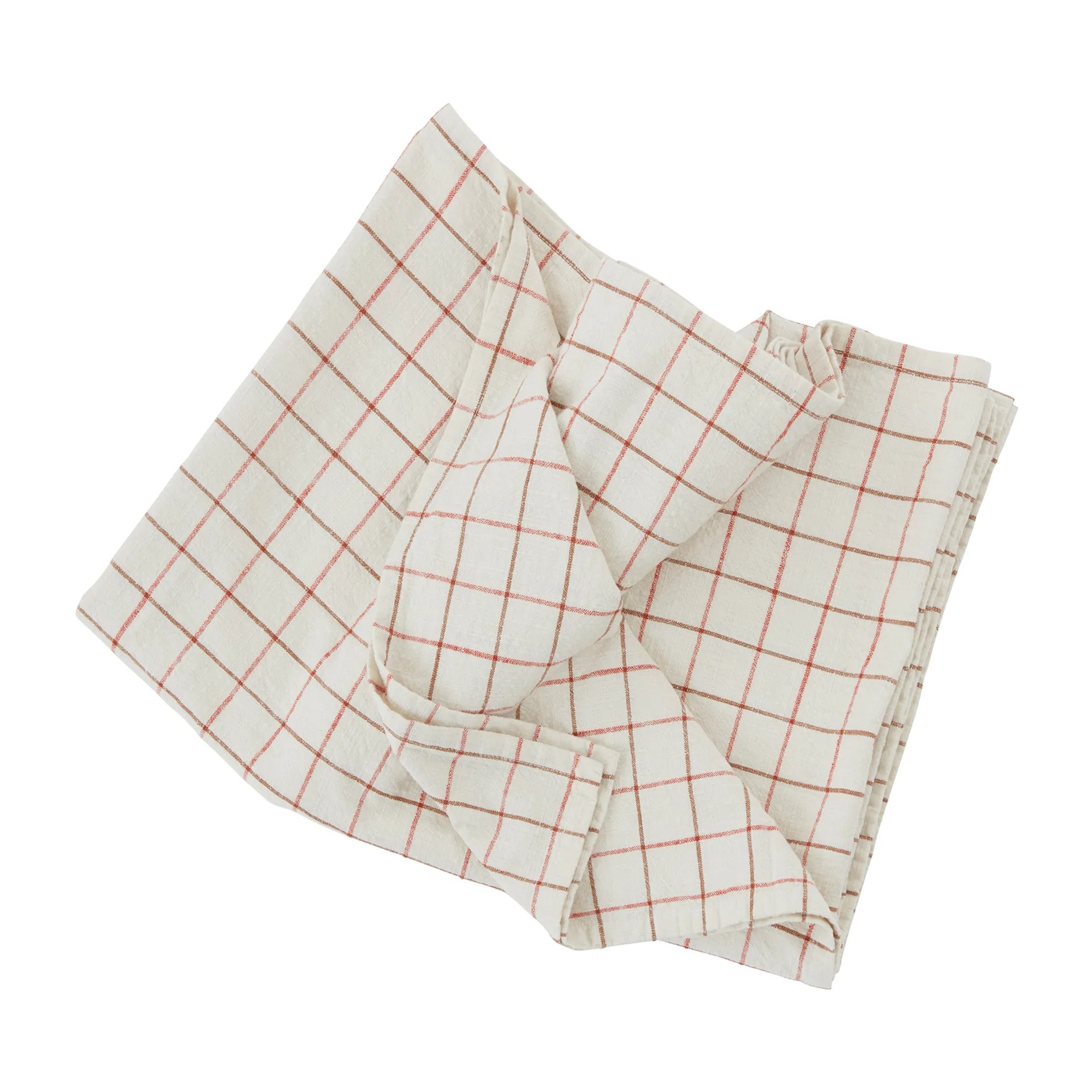 그리드 테이블 클로스 140x260 cm, Off white-red OYOY | 오이오이