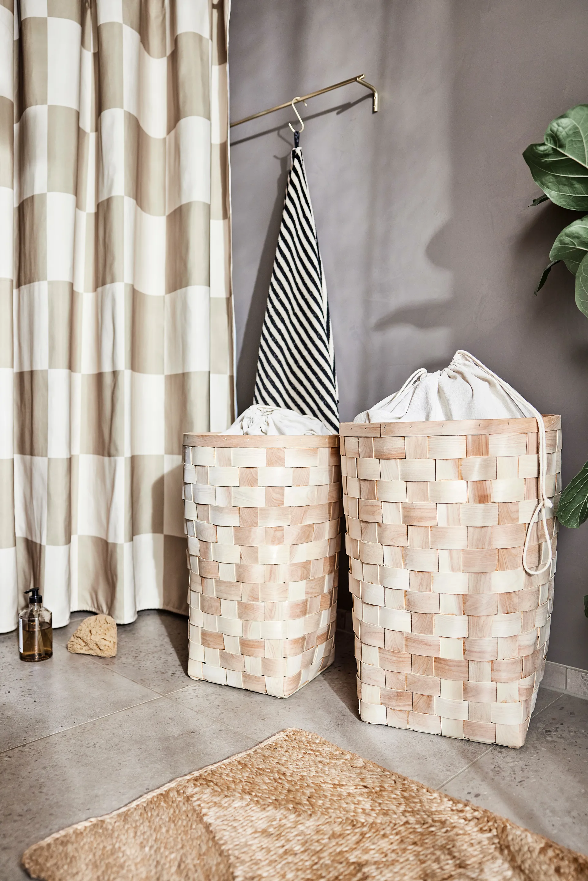 체스 샤워커튼 180x180 cm, Clay-offwhite OYOY | 오이오이