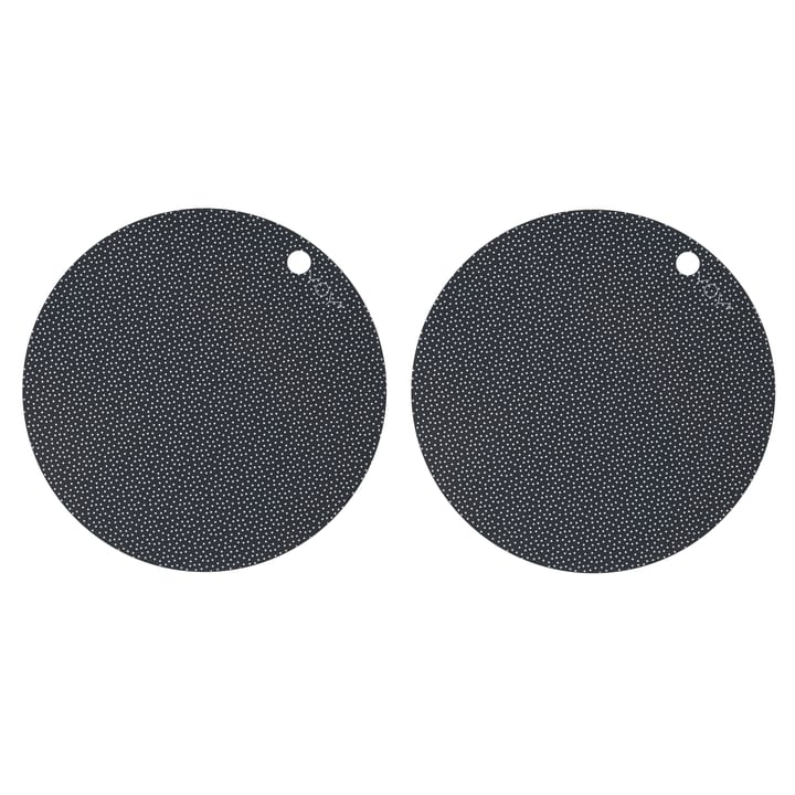 오이오이 라운드 테이블매트 2개 세트 - black, white dots - OYOY | 오이오이