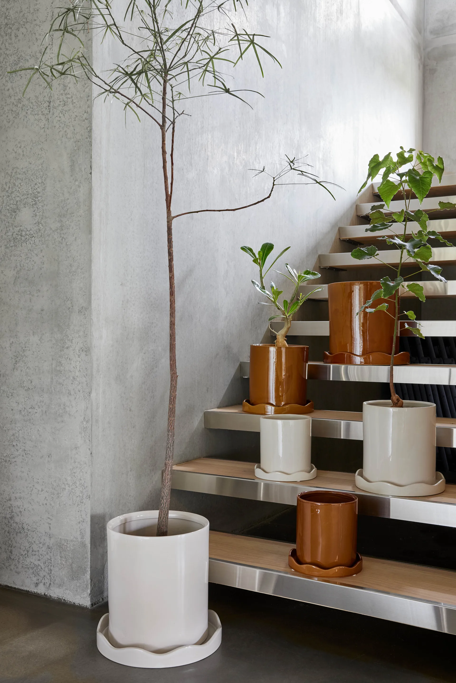 나미 화분과 받침 세트 Ø27cm 라지, White OYOY | 오이오이