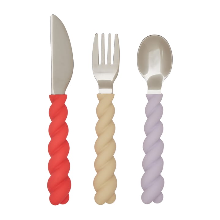 멜로우 어린이용 커트러리 세트 3 pieces - Lavender-Vanilla-Cherry Red - OYOY | 오이오이