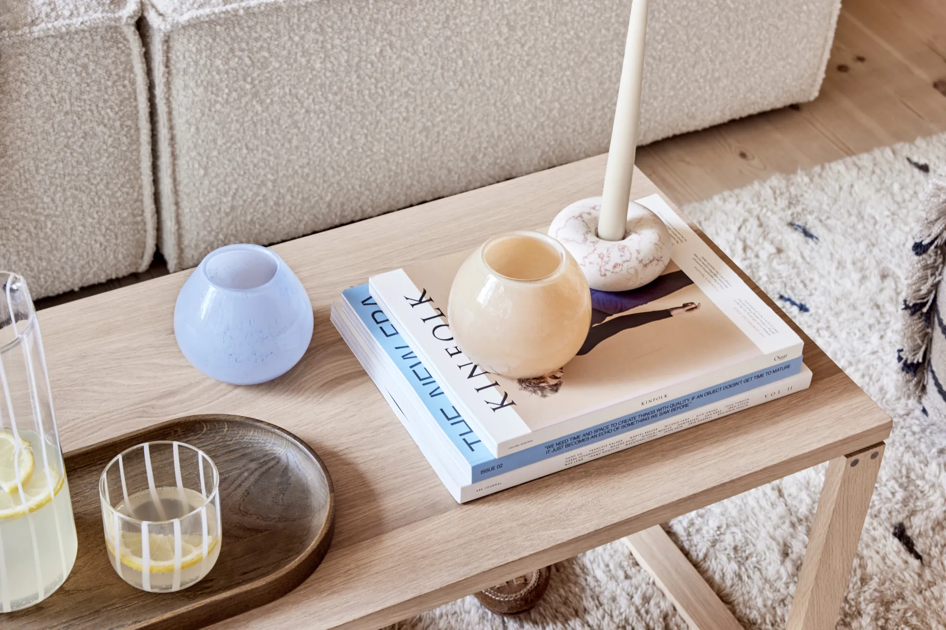 사비 마블 캔들 스틱 스몰 4 cm, off white OYOY | 오이오이