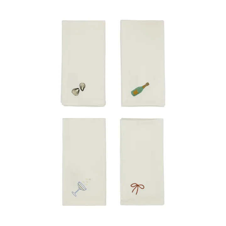 뉴이어 코튼 냅킨 45x45 cm 4팩
 - Offwhite - OYOY | 오이오이