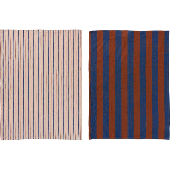 쿠린 주방 타올 50x70 cm 2개 세트 - Caramel-blue - OYOY | 오이오이