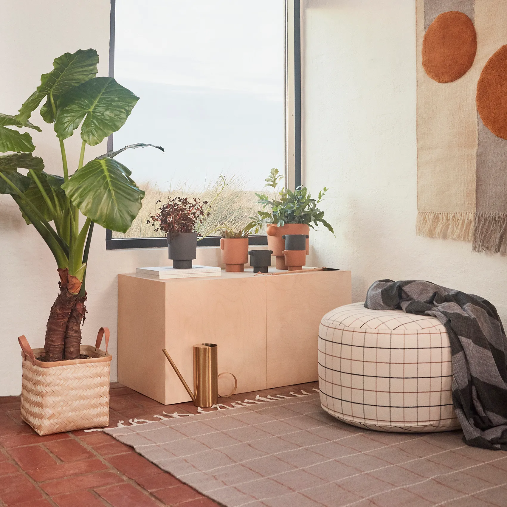 그리드 푸프 Ø65 cm, off white OYOY | 오이오이