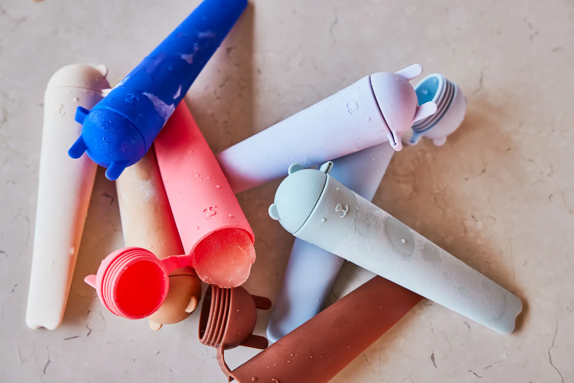 Ninka & Teddy 아이스 팝 4개 세트, Optic blue-pale green-pale blue-caramel OYOY | 오이오이