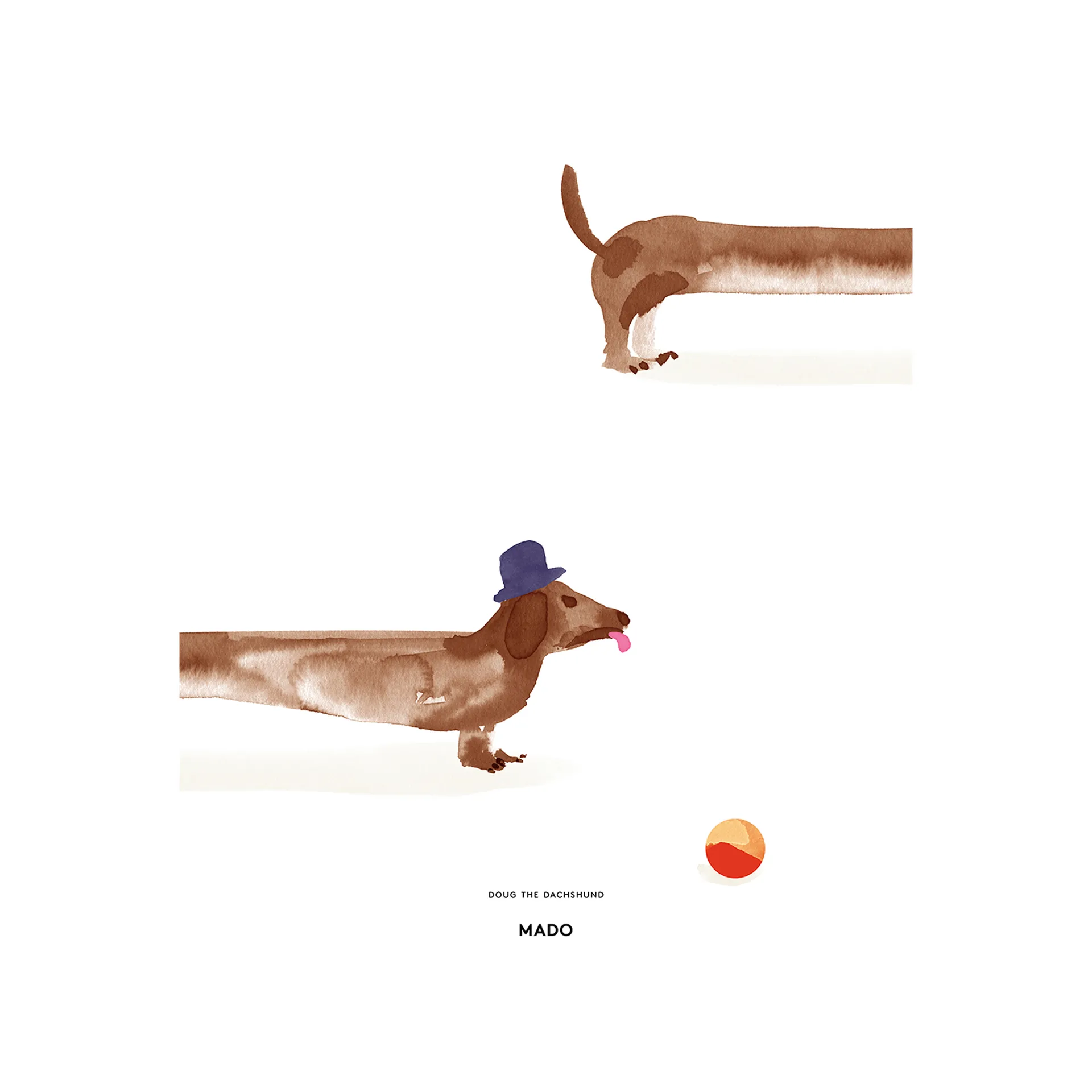 Doug the Dachshund 포스터, 50x70 cm Paper Collective | 페이퍼콜렉티브