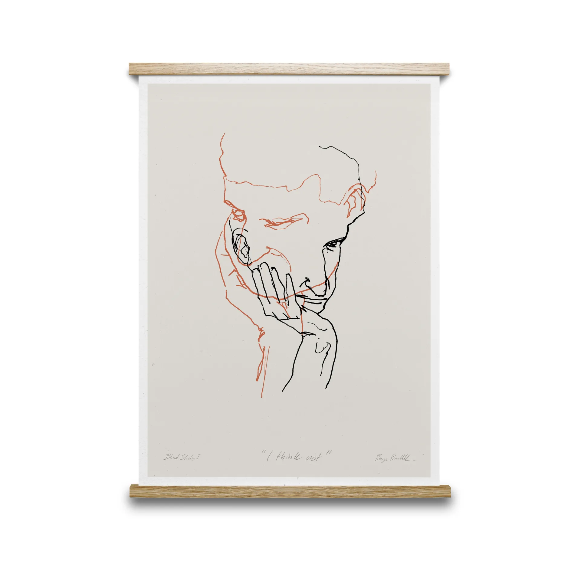 I Think Not 02 (red) 포스터, 50x70 cm Paper Collective | 페이퍼콜렉티브