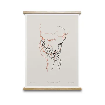 I Think Not 02 (red) 포스터 - 50x70 cm - Paper Collective | 페이퍼콜렉티브