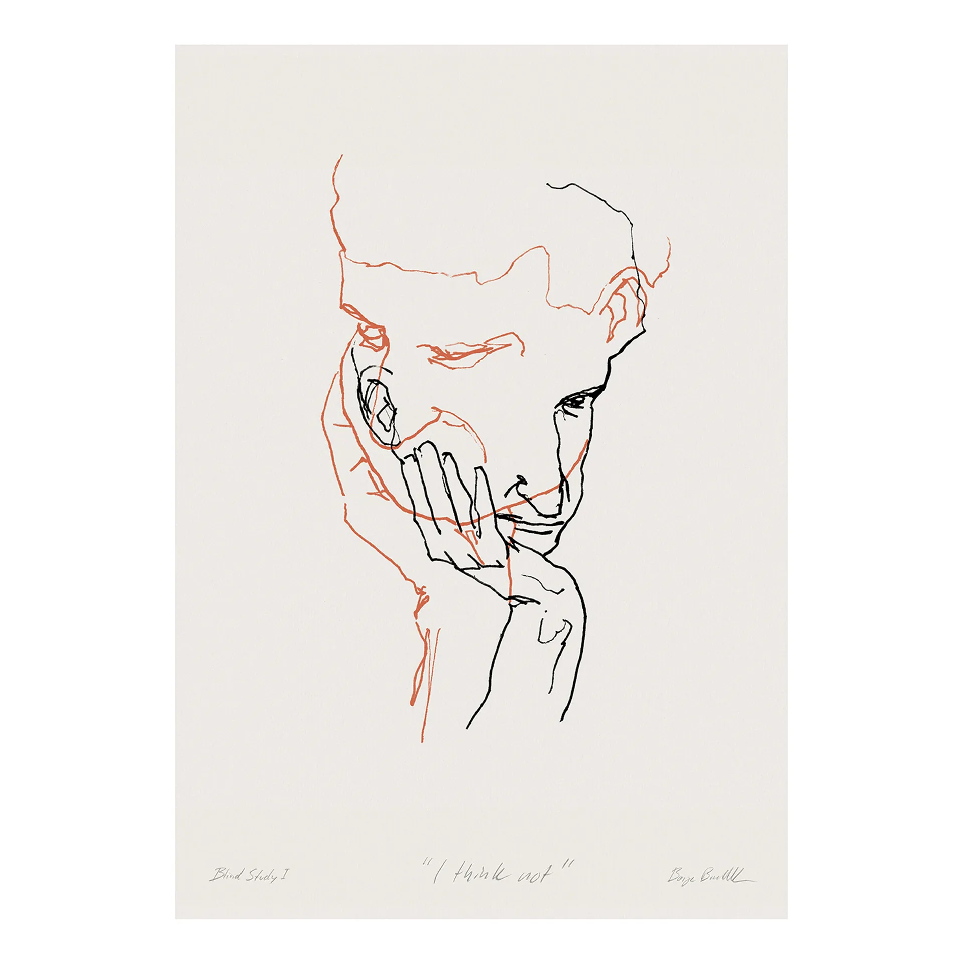 I Think Not 02 (red) 포스터, 50x70 cm Paper Collective | 페이퍼콜렉티브