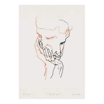 I Think Not 02 (red) 포스터 - 50x70 cm - Paper Collective | 페이퍼콜렉티브