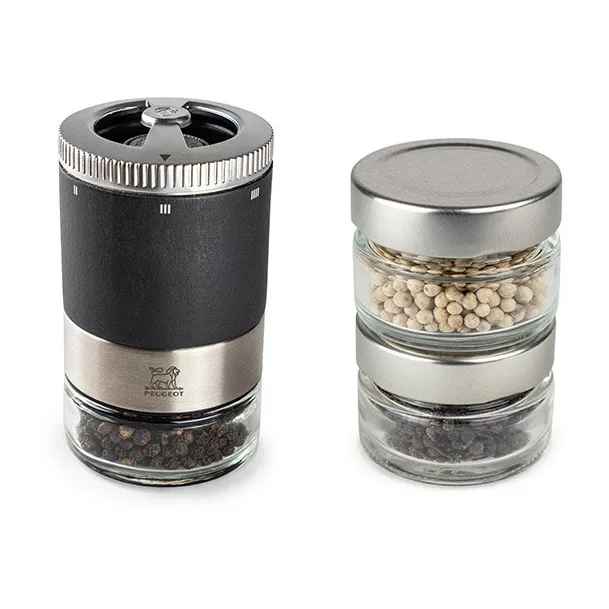 마에스트로 후추 그라인더 11 cm + 후추 3종 컨테이너, Graphite Peugeot | 푸조