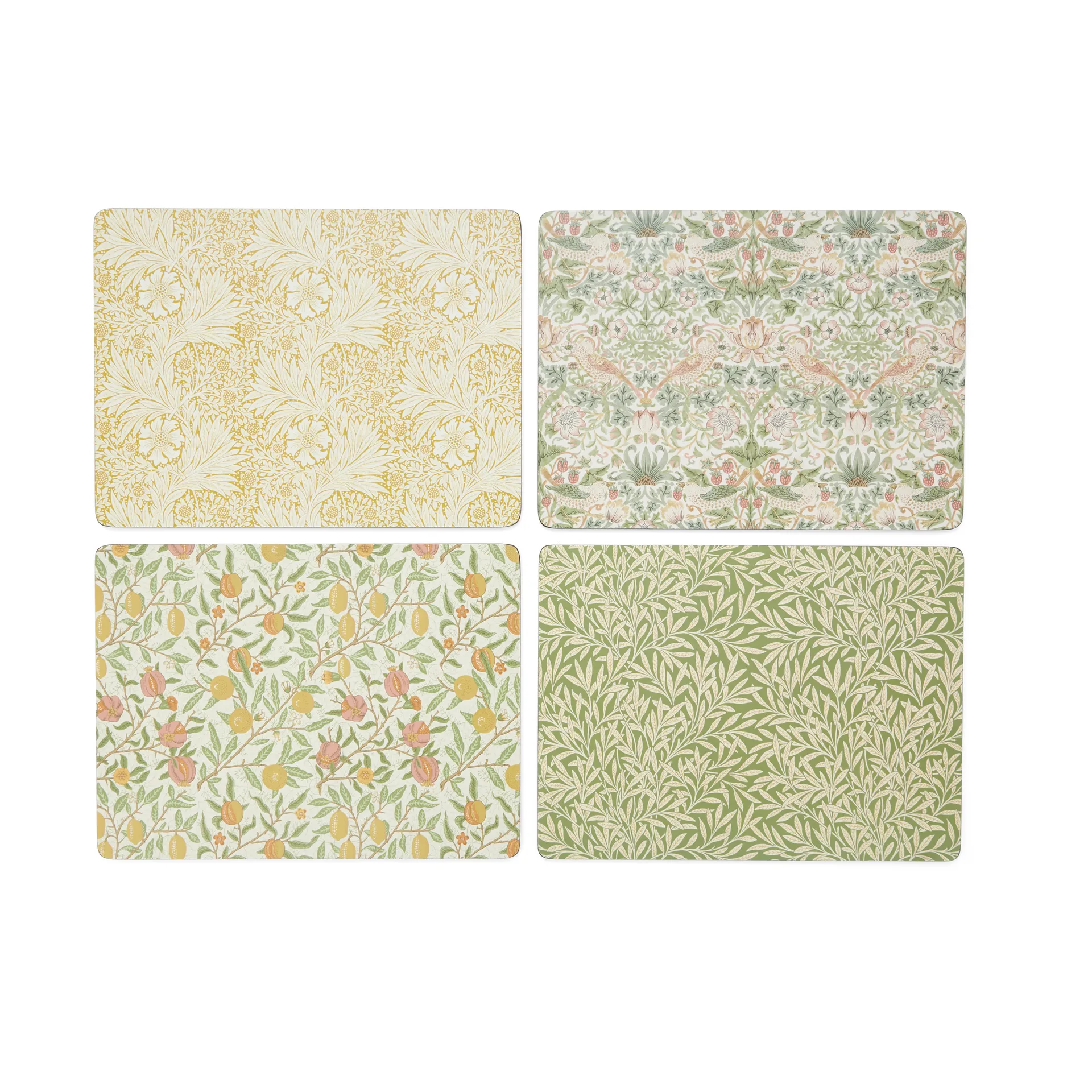 모리스 & 코 심플리 믹스드 테이블매트 4개 세트, Fruit, Willow, Strawberry Thief, Marigold Pimpernel | 핌페르넬