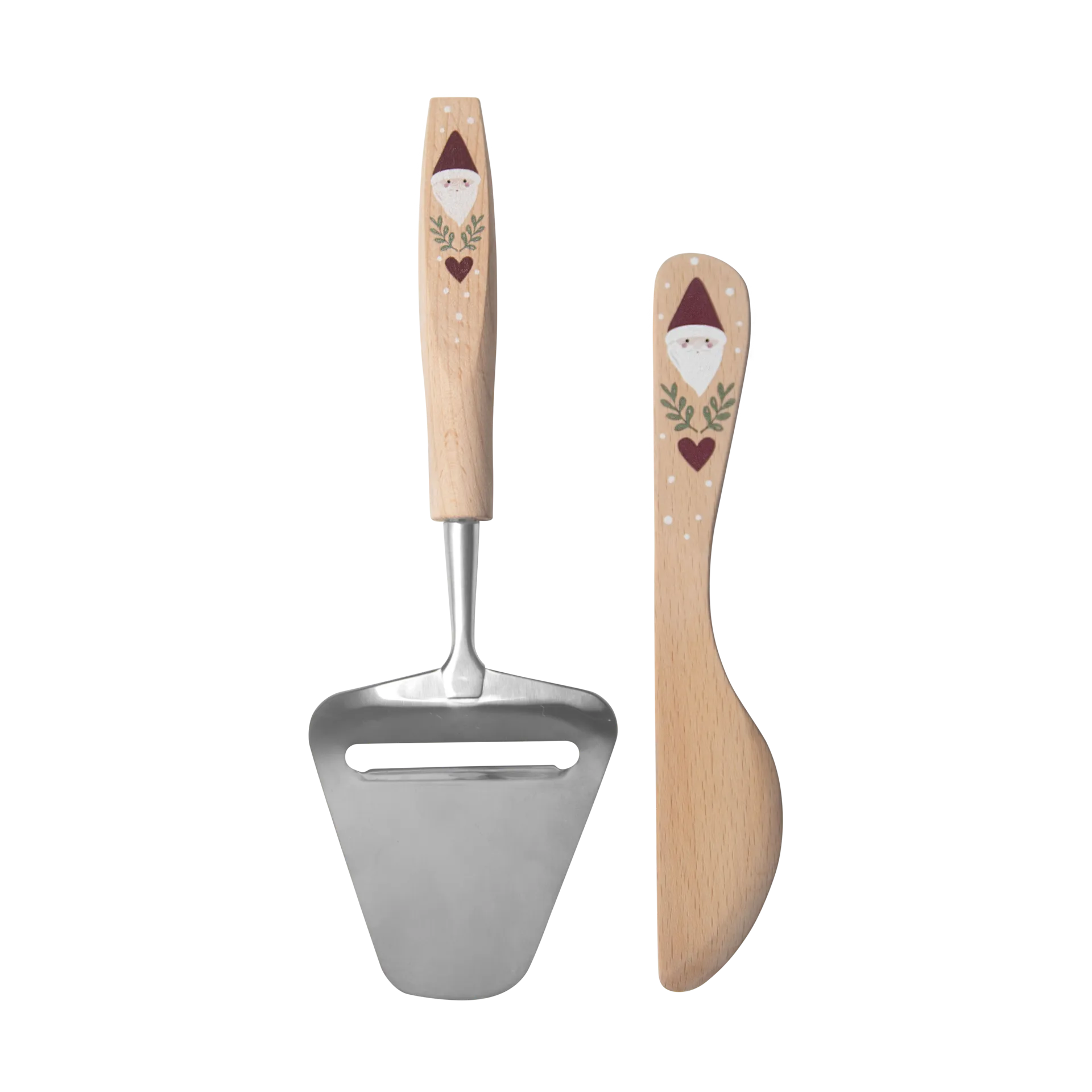 산타 버터 나이프와 치즈 슬라이서 2개 세트, Beige Pluto Design | 플루토