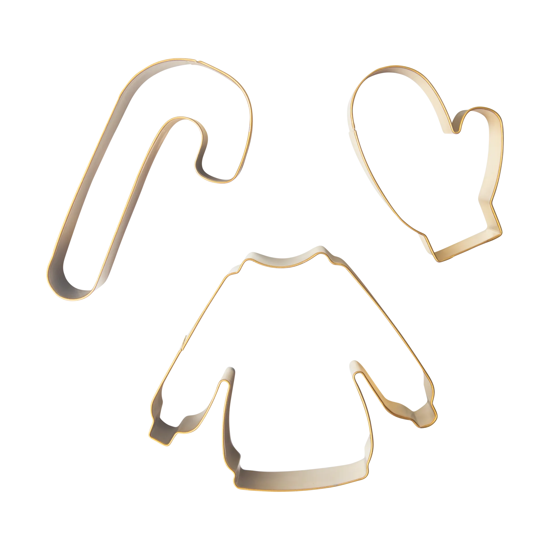 윈터 진저 브레드 커터 3개 세트, Gold Pluto Design | 플루토