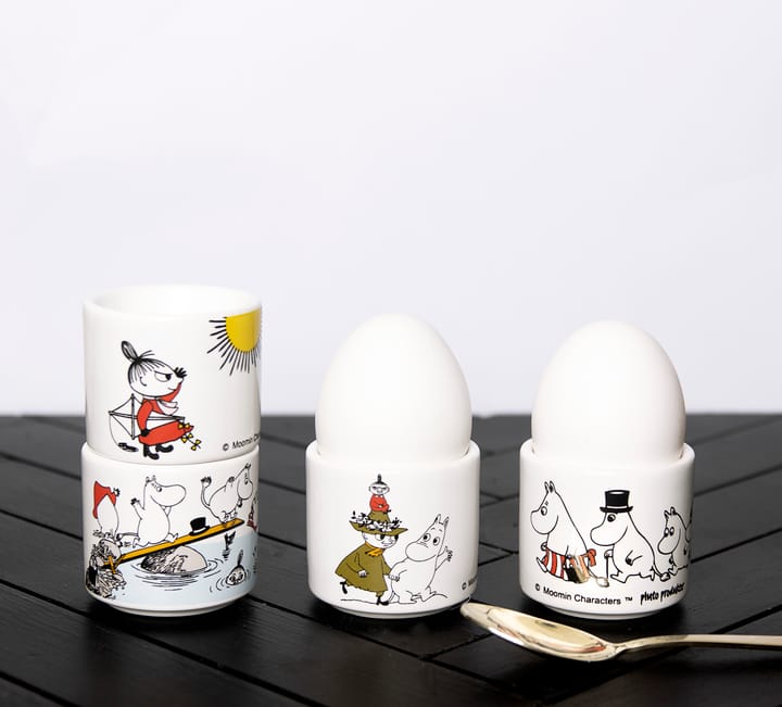 무민 컬�러 에그컵 4개 세트, White with motif Pluto Design | 플루토
