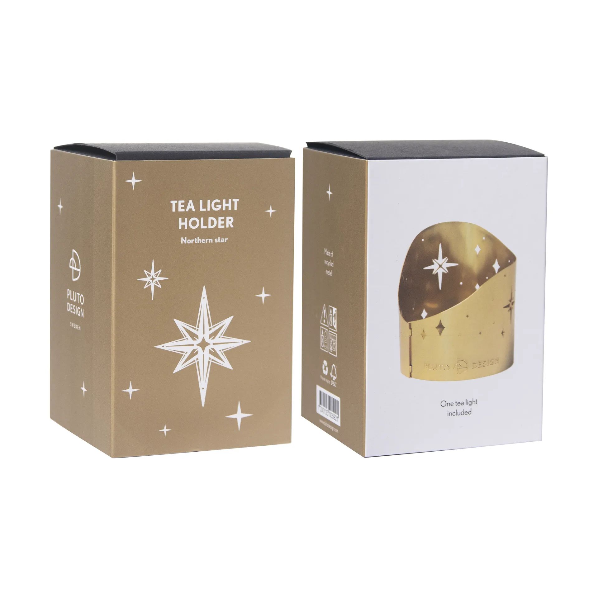 노던 스타 황동 티 라이트 홀더 Ø6.5cm, Gold-plated metal Pluto Design | 플루토