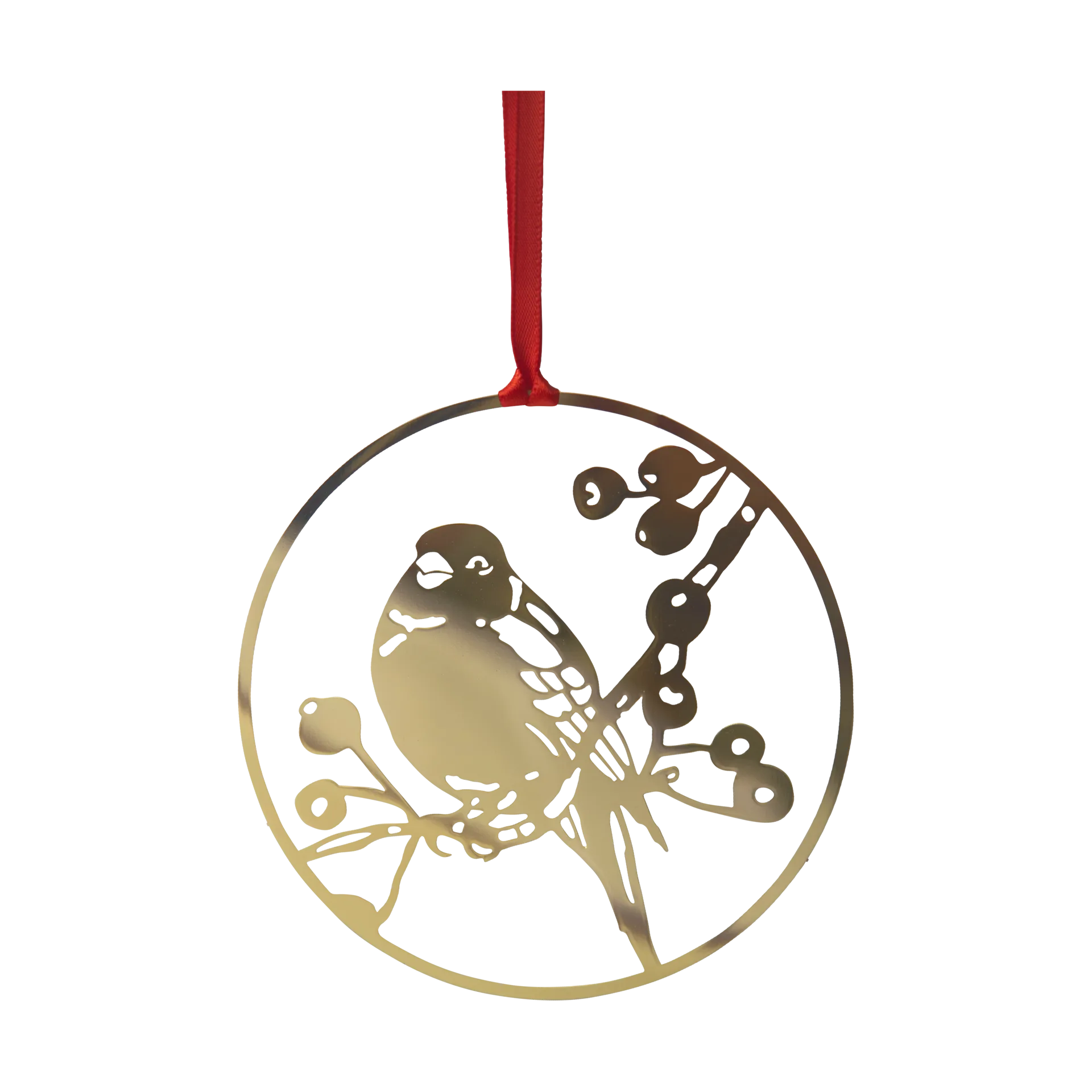 윈터 버드 L 크리스마스 오너먼트, Gold Pluto Design | 플루토