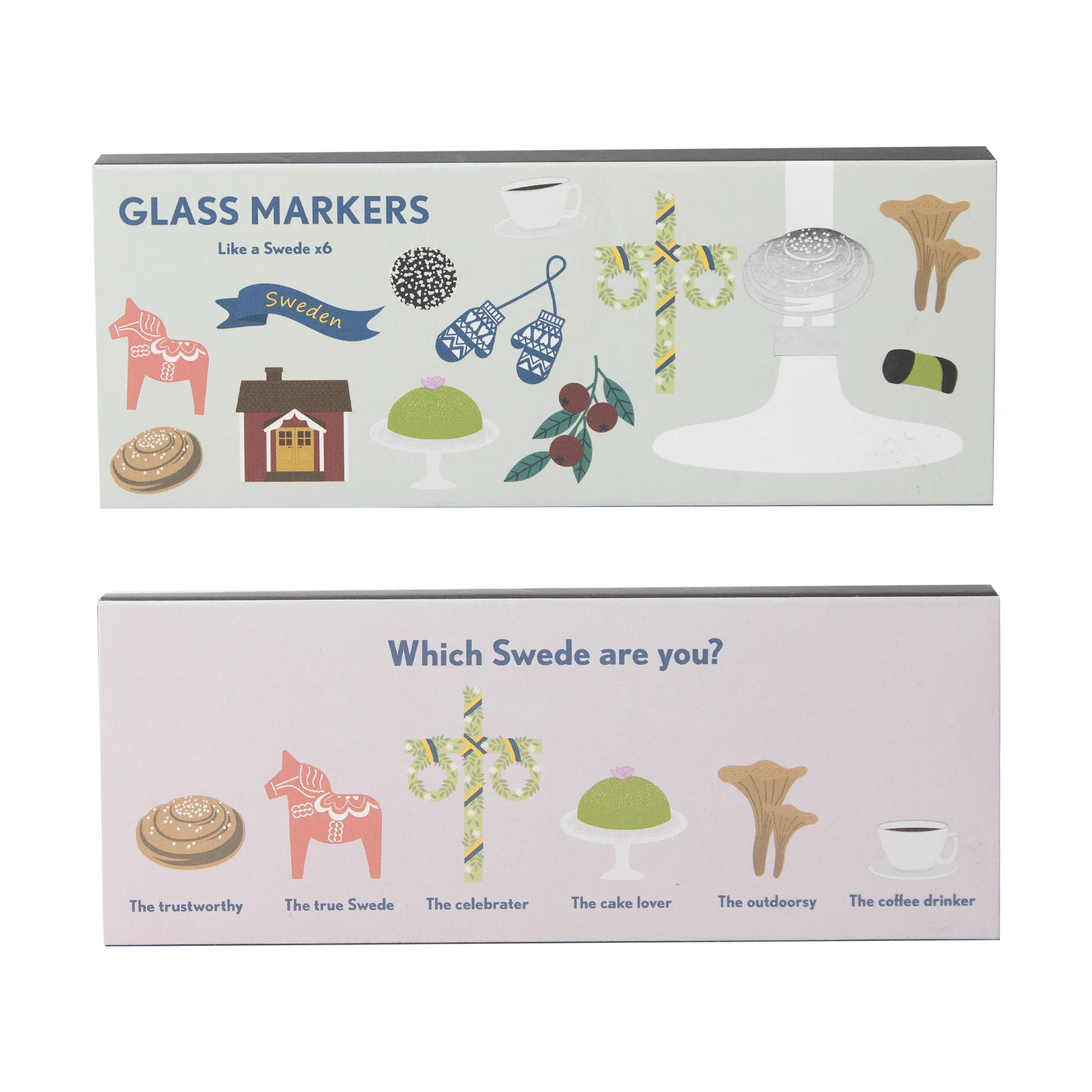 Like a Swede 글래스 마커 6개 세트, Silver-metal Pluto Design | 플루토