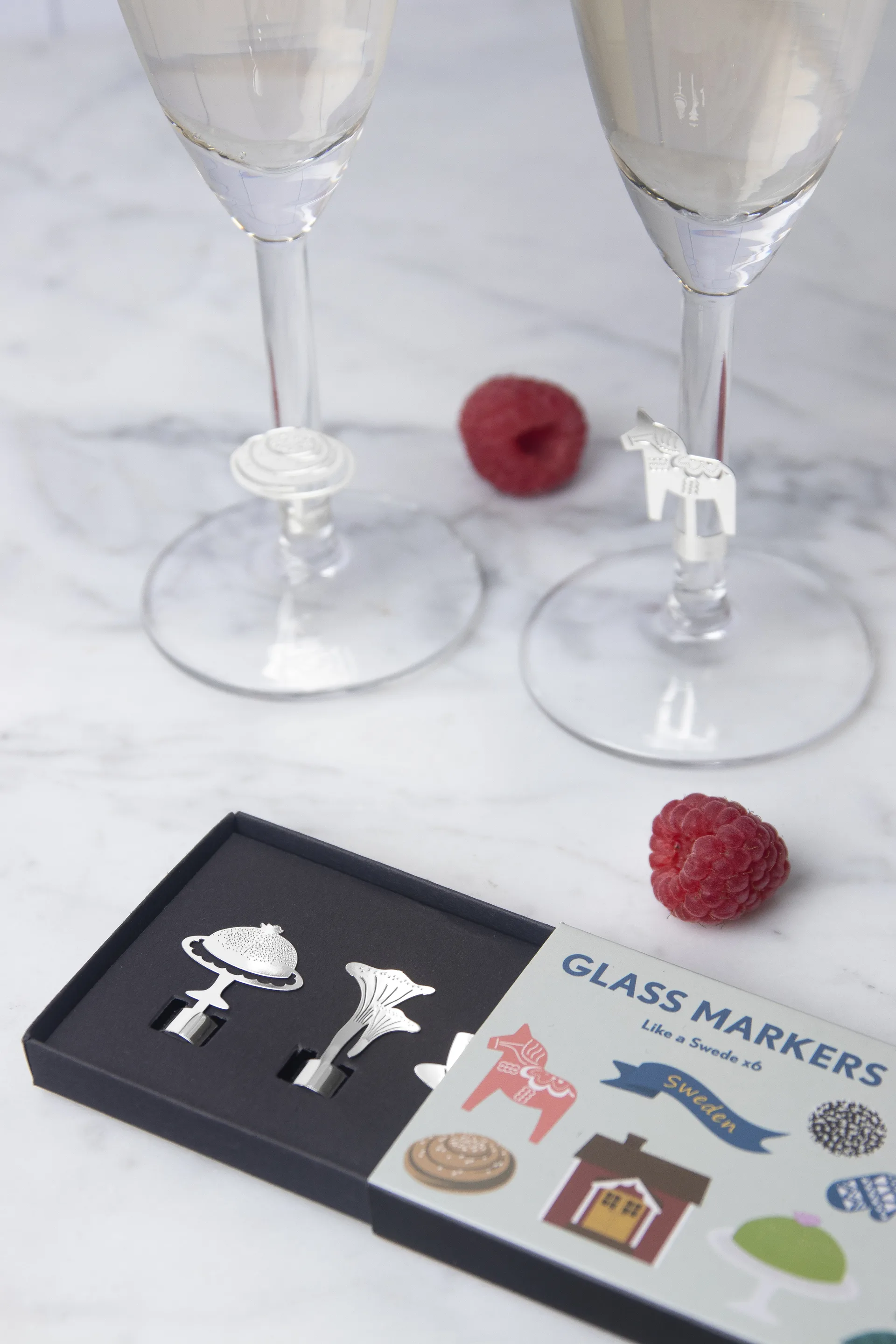 Like a Swede 글래스 마커 6개 세트, Silver-metal Pluto Design | 플루토