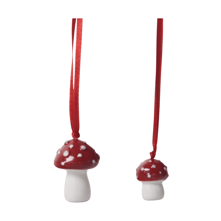 Mushroom 크리스마스 트리 바우블 2 st - White-red - Pluto Design | 플루토