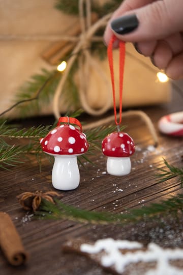 Mushroom 크리스마스 트리 바우블 2 st - White-red - Pluto Design | 플루토