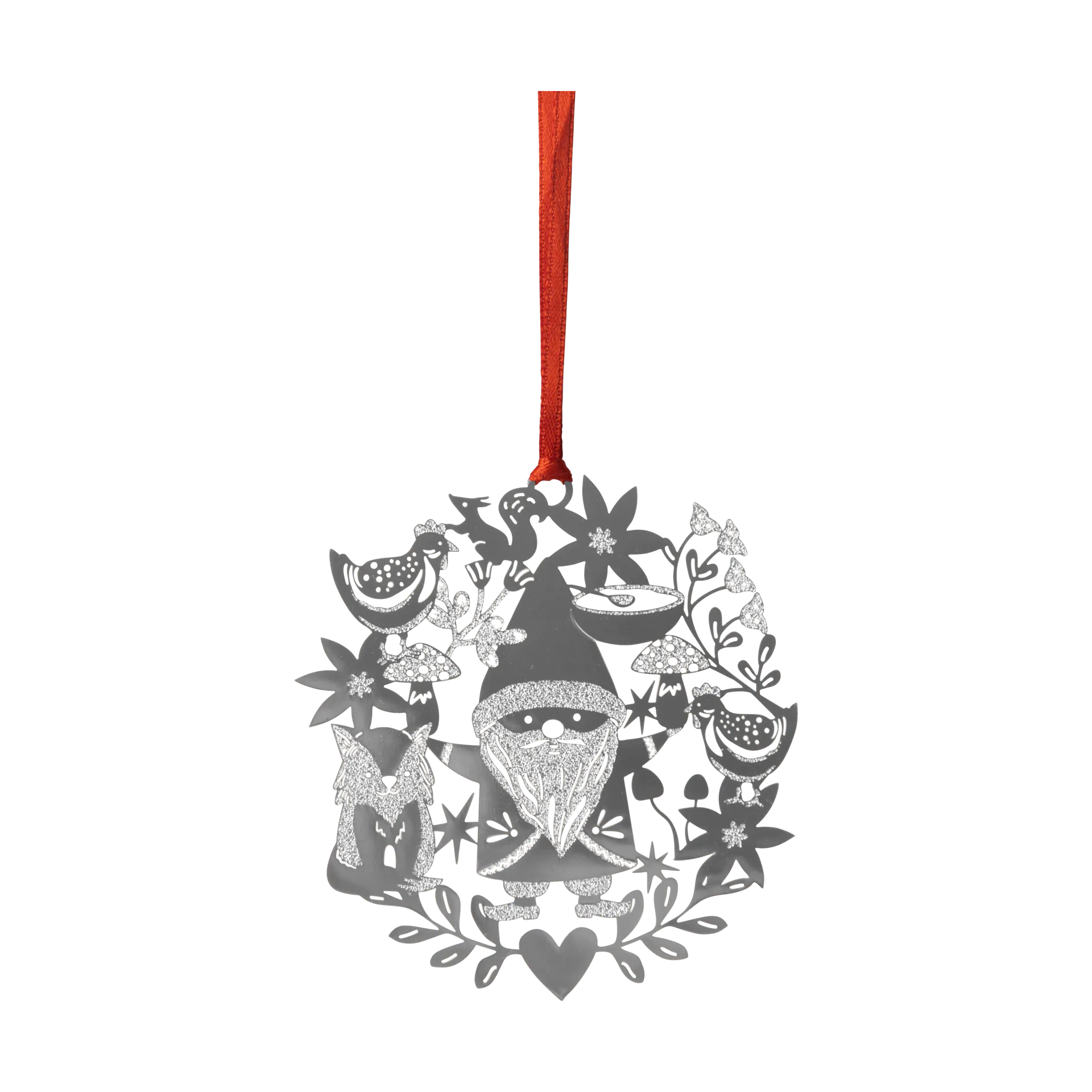 폭스 & 산타 크리스마스 오너먼트, Silver Pluto Design | 플루토