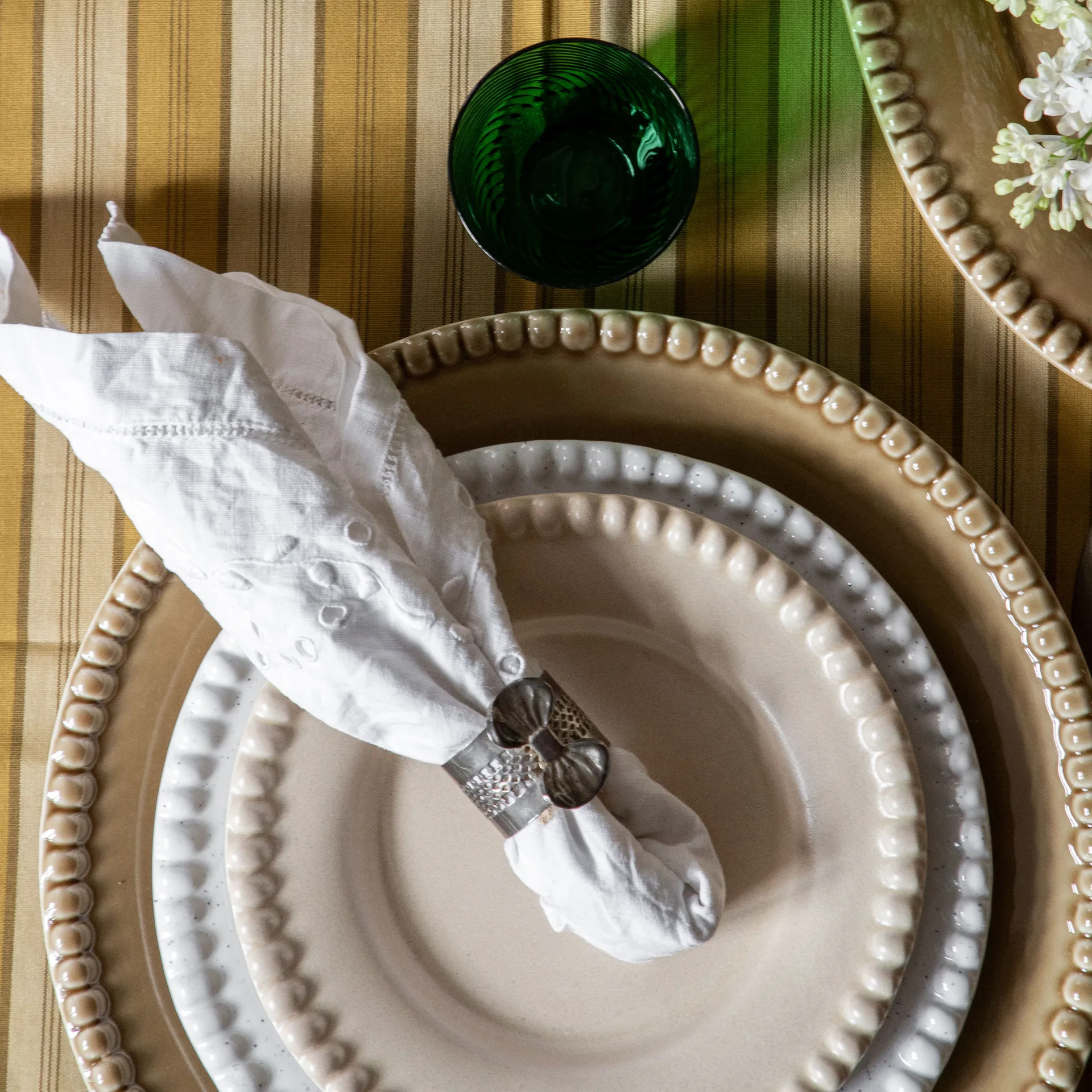 다리아 디저트 접시 Ø22 cm 2개 세트, Cotton white shiny PotteryJo | 포터리조