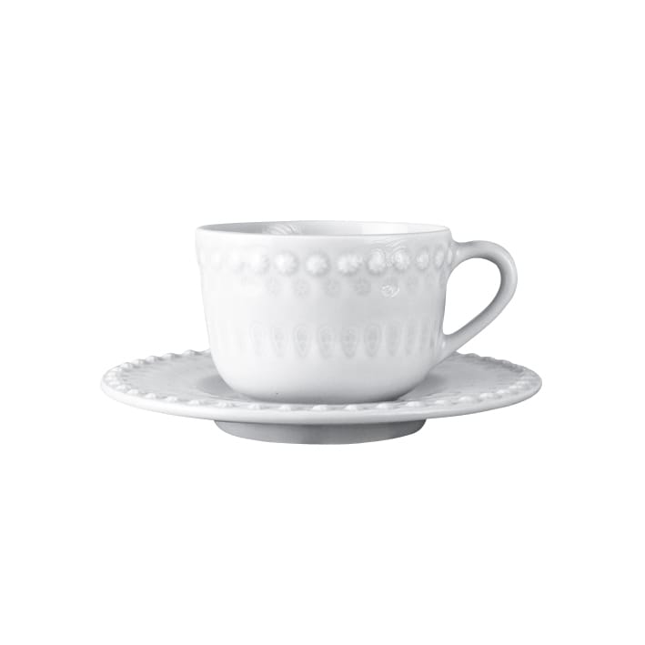 데이지 티컵과 컵받침 - white - PotteryJo | 포터리조
