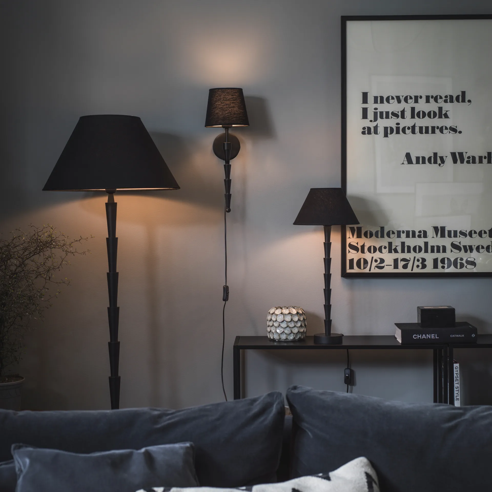 클로에 벽 조명 38 cm, matte black PR Home | 피알홈