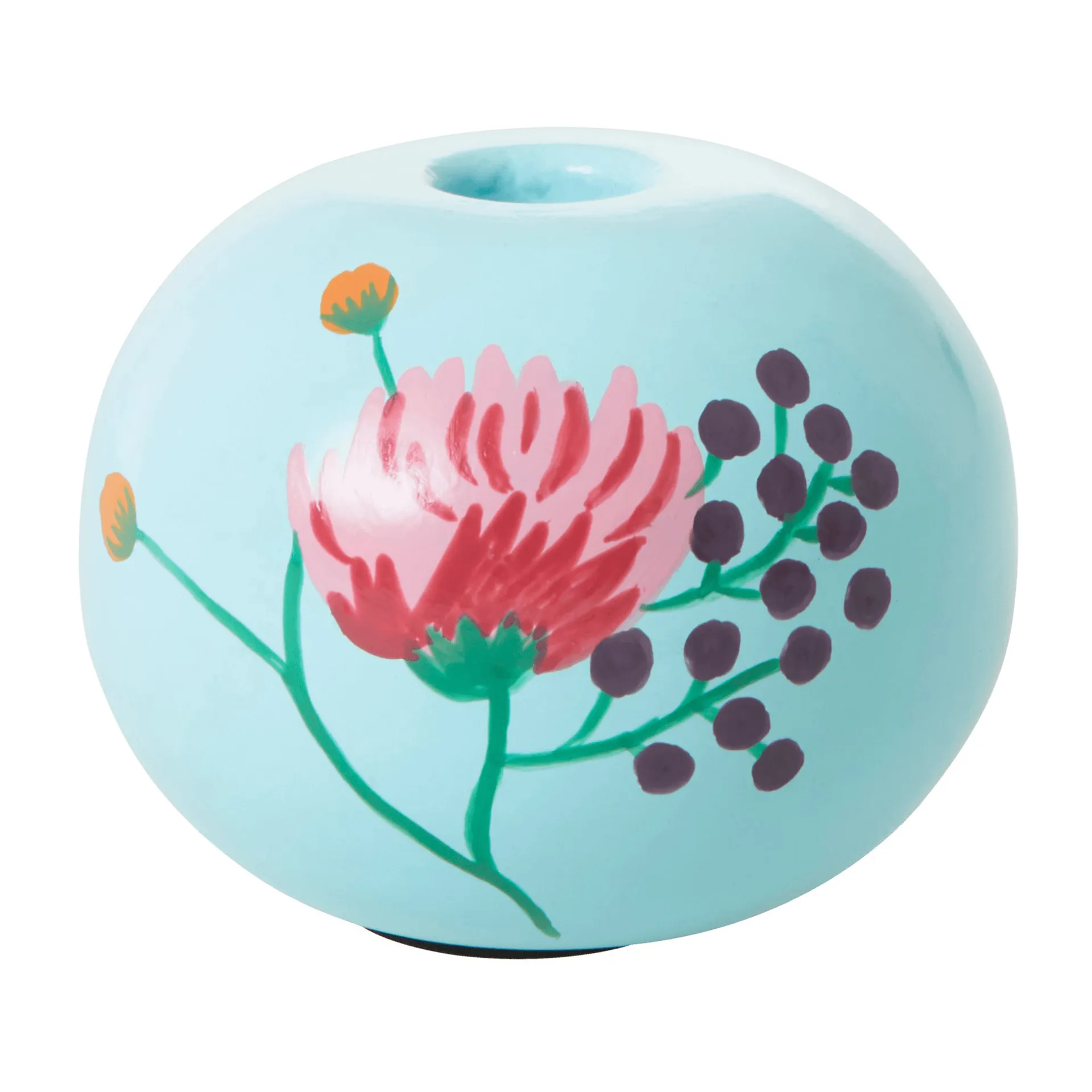 라이스 캔들 스틱 Ø10 cm, Mint-handpainted flower RICE | 라이스