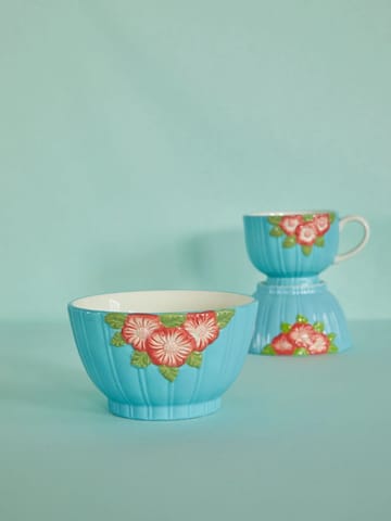 라이스 엠보스 플라워 세라믹 보울 14.5 cm - Mint - RICE | 라이스