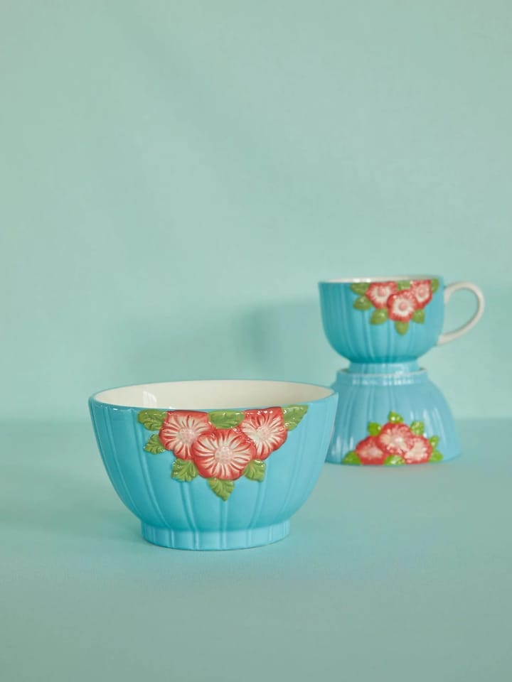 라이스 엠보스 플라워 세라믹 보울 14.5 cm, Mint RICE | 라이스
