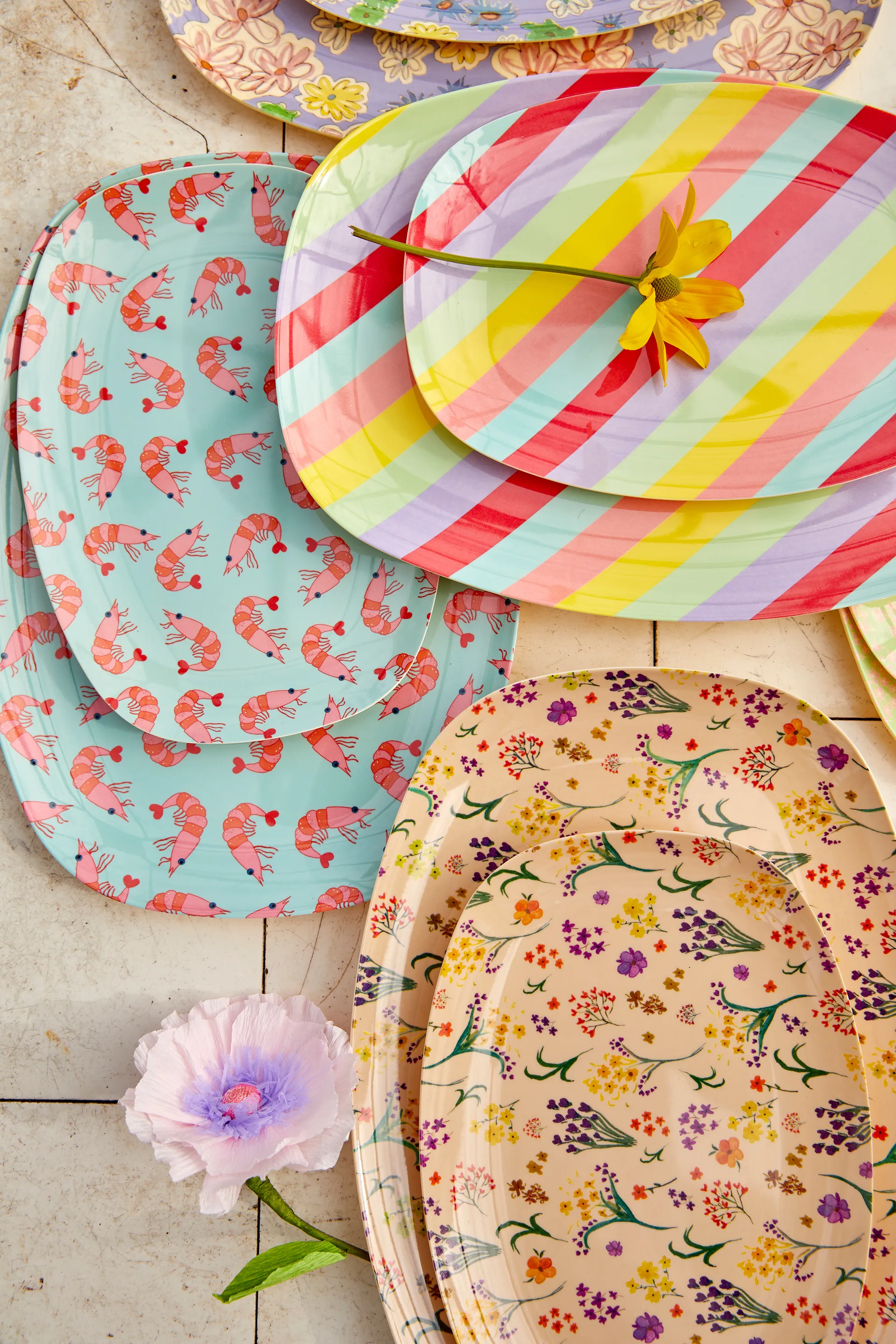 라이스 멜라민 플레이트 16.5x23 cm, Wild flower RICE | 라이스