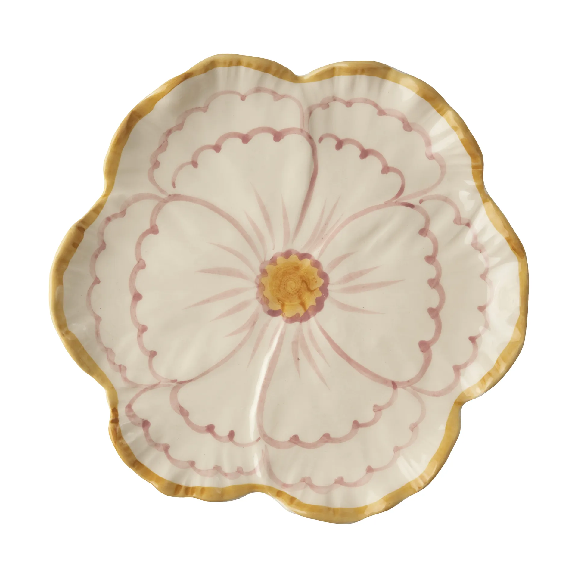 라이스 플라워 접시 Ø19.5 cm, Yellow border RICE | 라이스