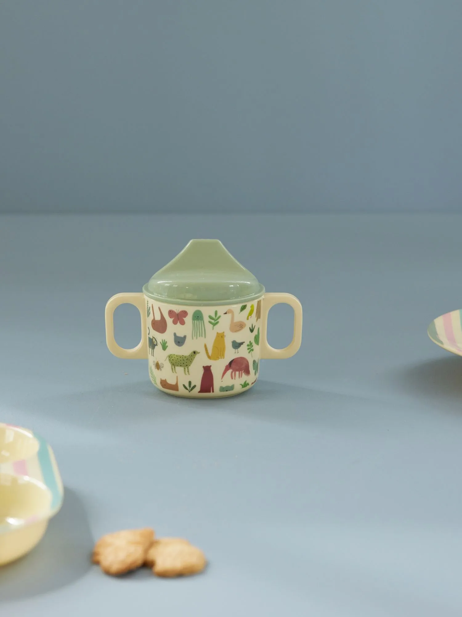 라이스 어린이용 손잡이 두 개 달린 머그  20 cl, Sweet Jungle Print-Cream RICE | 라이스