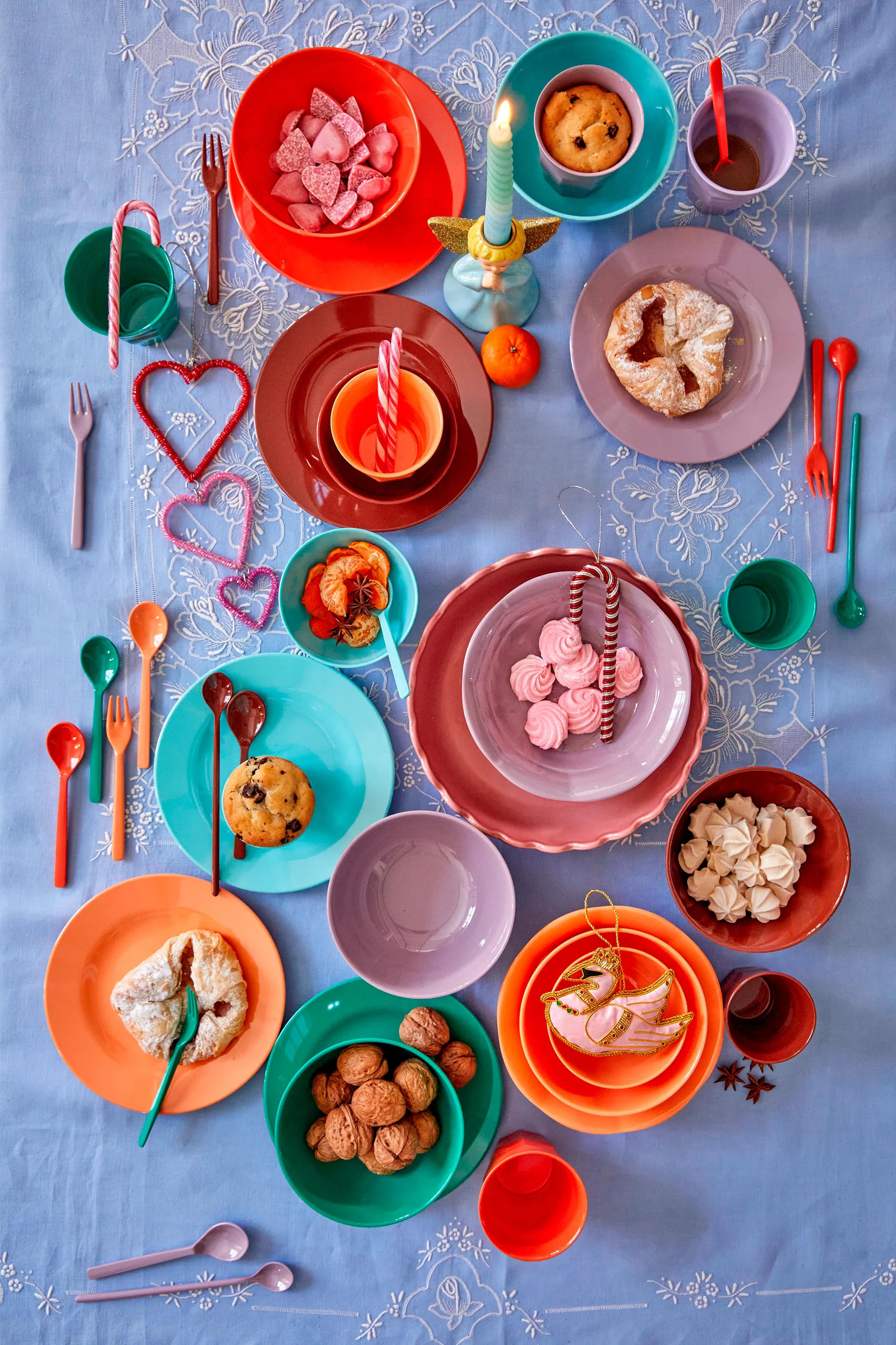 라이스 멜라민 접시 20 cm 6개 세트, Disco ball-colors RICE | 라이스