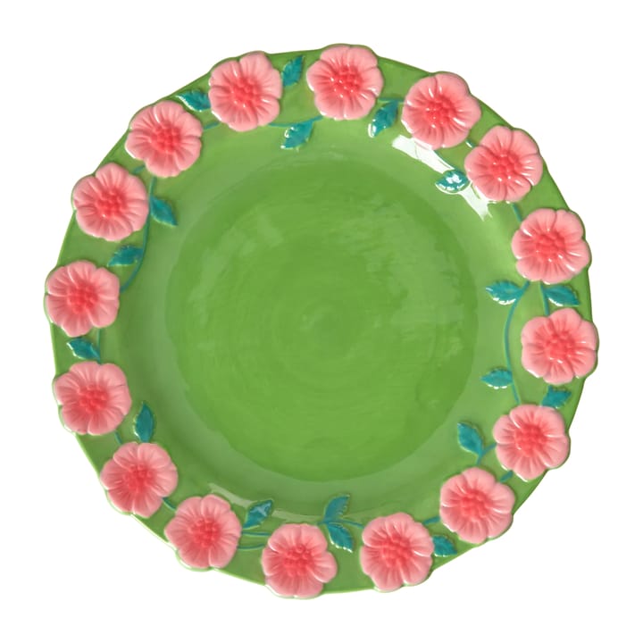 라이스 엠보스 플라워 스몰 접시 20 cm - Sage green - RICE | 라이스