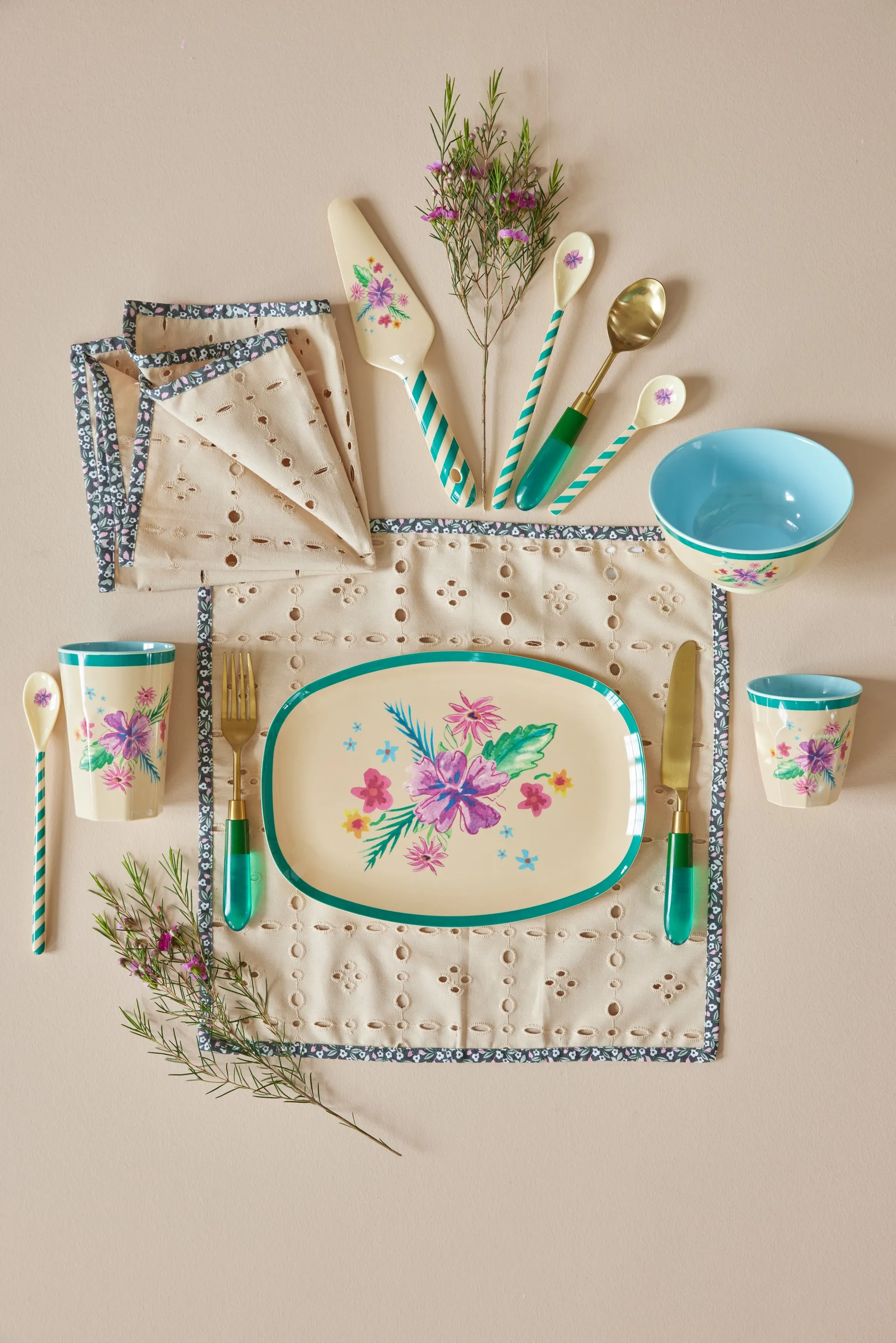 라이스 멜라민 접시 22x30 cm, Arda bloom RICE | 라이스