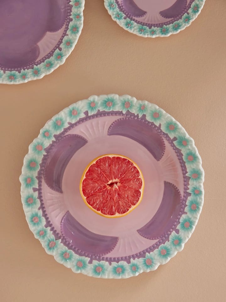 라이스 임보스드 플라워 세라믹 접시 25.5 cm - Lavender - RICE | 라이스