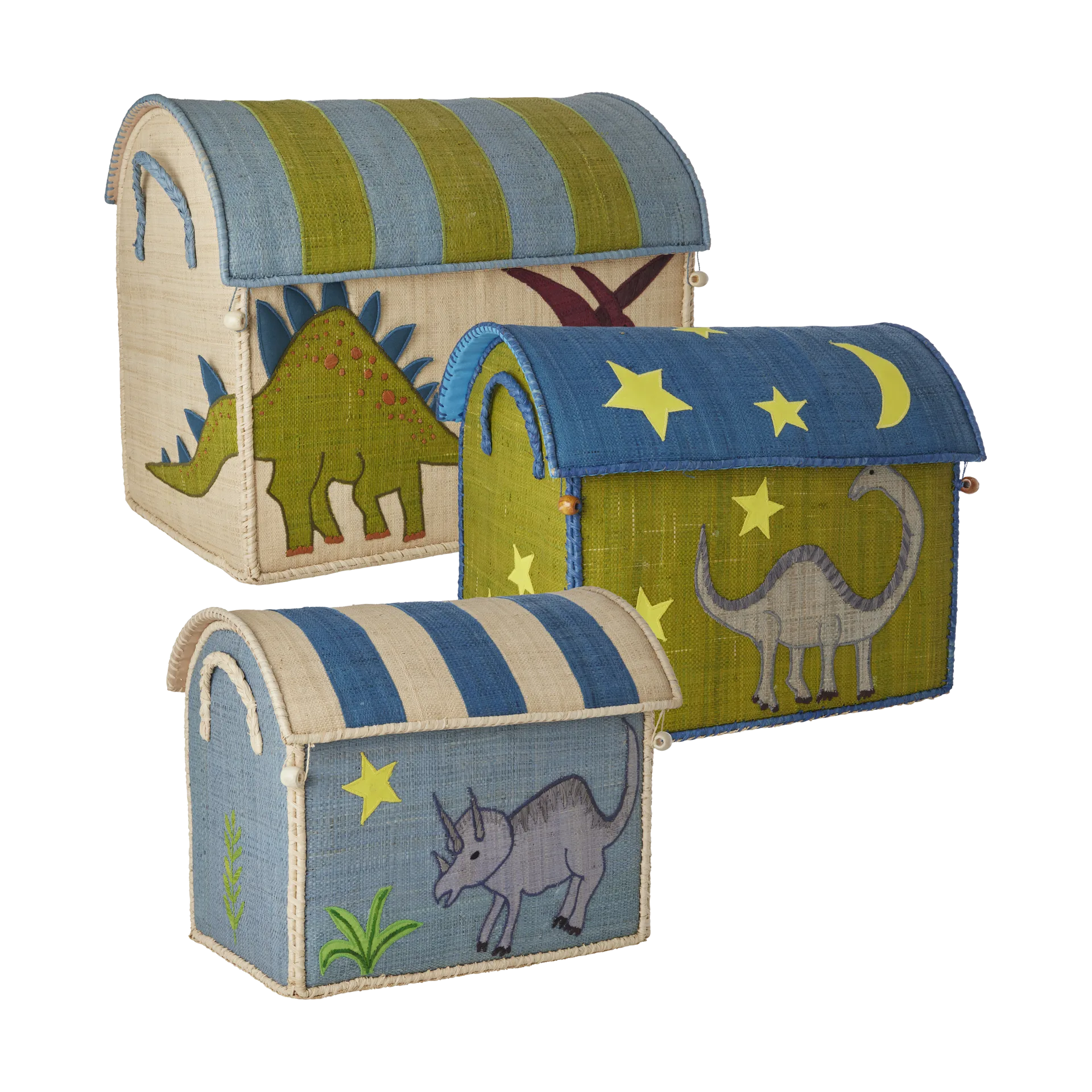 라이스 라피아 수납 바스켓 3개, New Dinosaur Theme RICE | 라이스