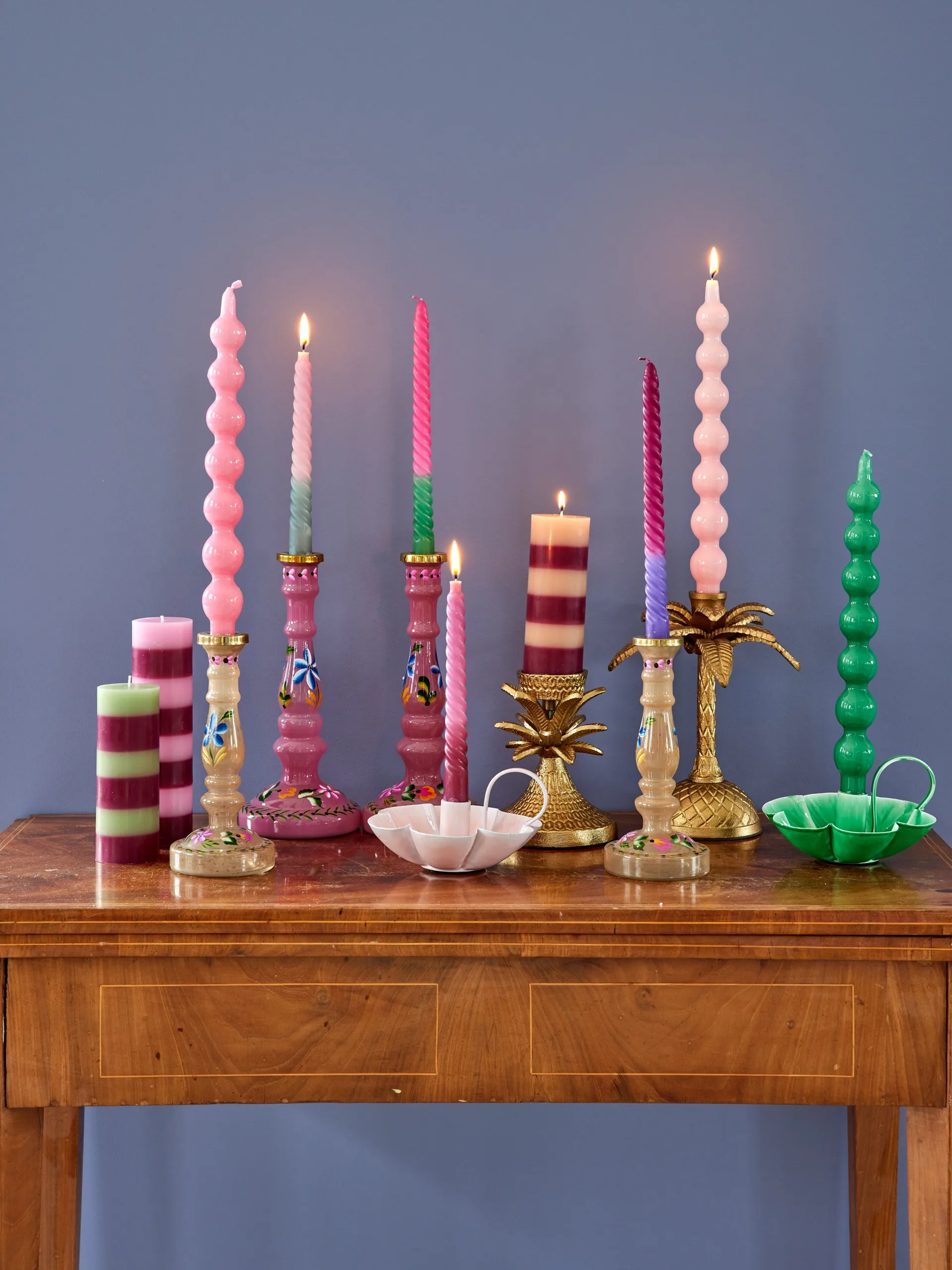 라이스 캔들 30.2 cm 2개 세트, Pink RICE | 라이스